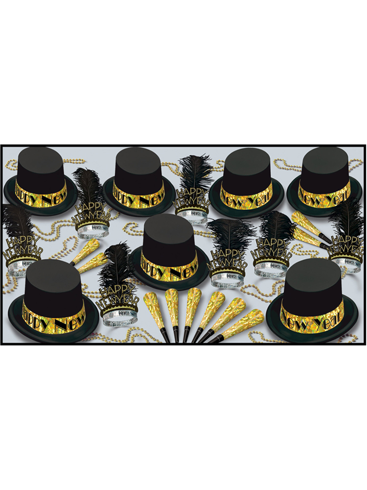 Gold Top Hat New Years Eve Pack For 50 People     