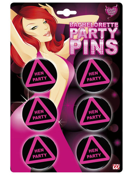 HEN PARTY PINS - SET OF 6
