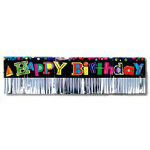 Happy Birthday Banner Foil Fringed 6ft