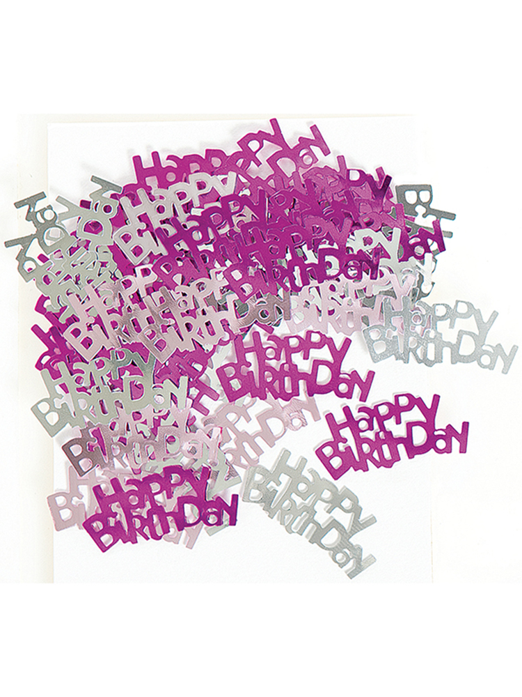 Birthday Glitz Pink - Happy Birthday Confetti
