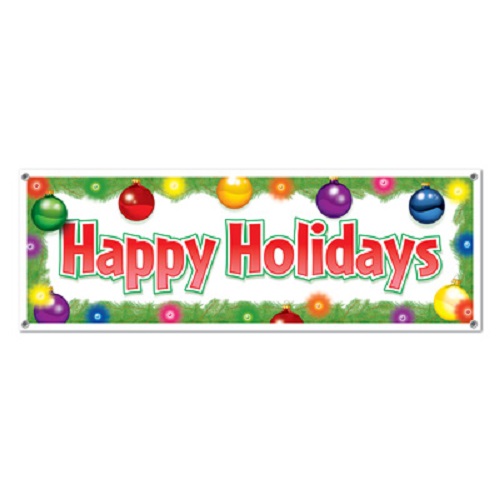 Happy Holidays Sign Banner 5' x 21"
