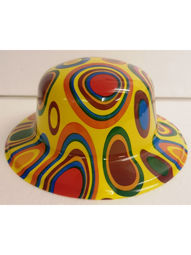 Psychedelic Circle Design Bowler Hat       