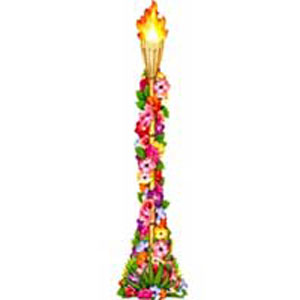 Jointed Floral Tiki Torch Decoration