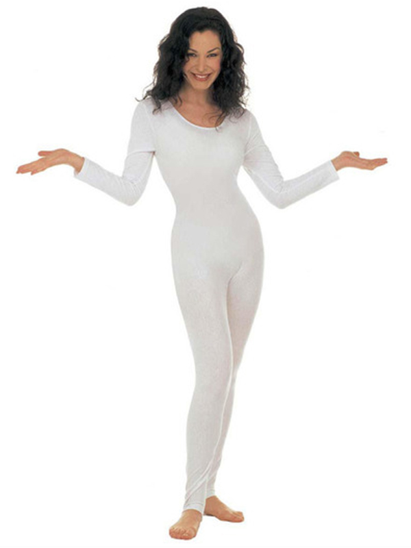 Lady Bodysuit W/Sleeves White