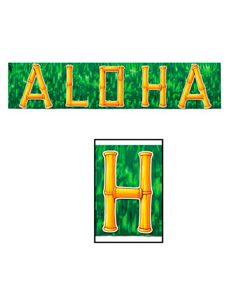 Metallic Aloha Fringe Banner