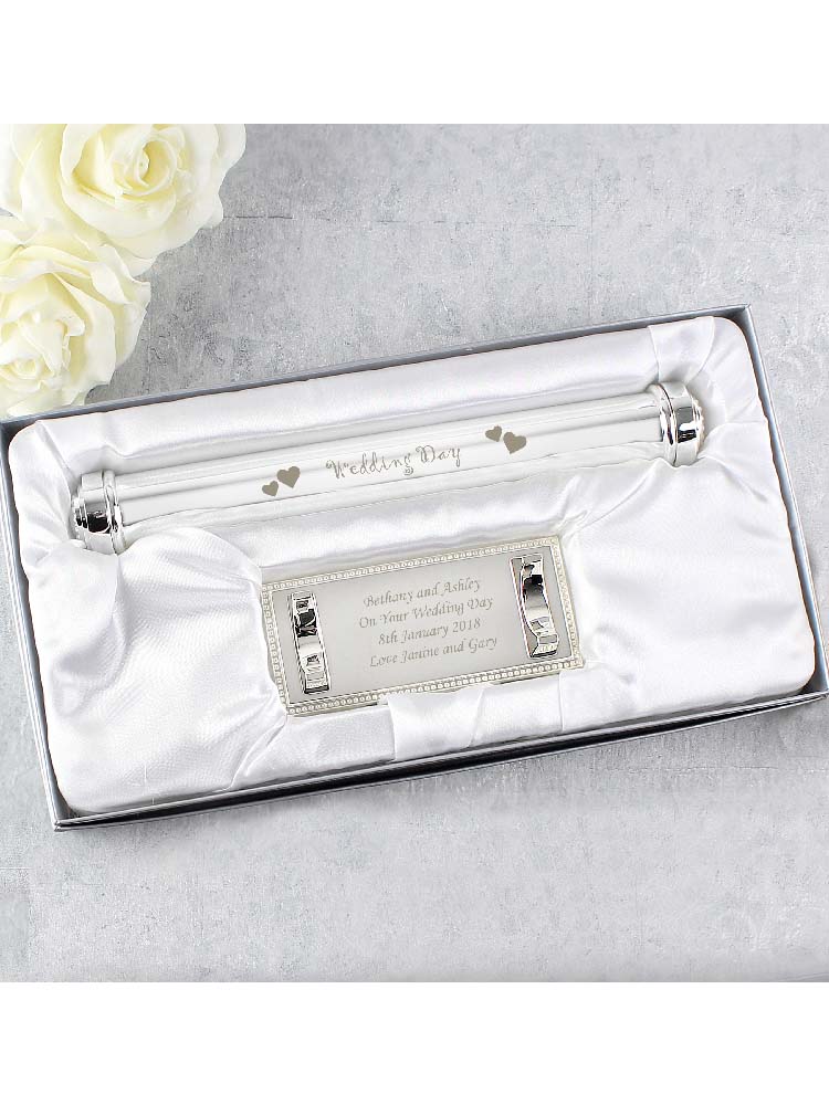 Personalised Wedding Day Silver Plated Certificate Holder