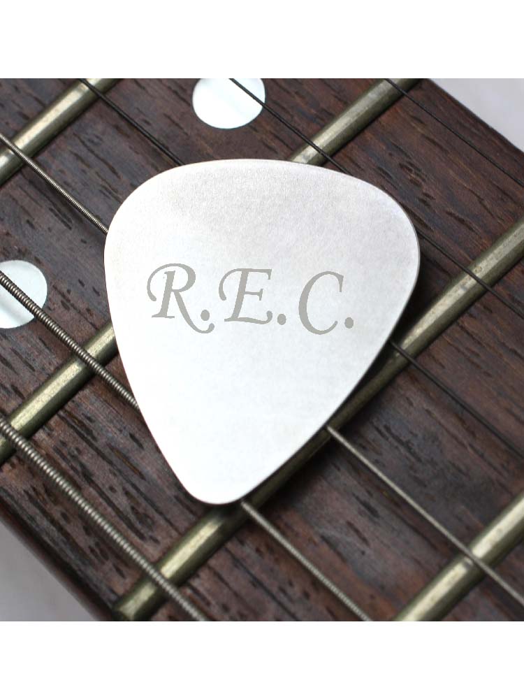 Personalised Initials Silver Plectrum