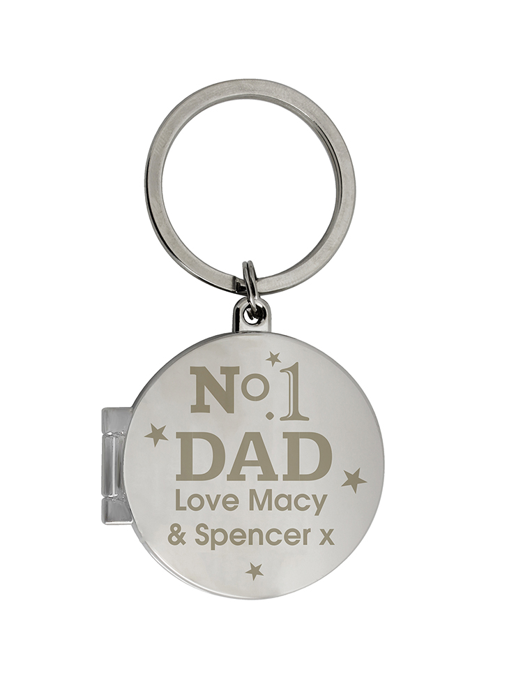 Personalised No1 Dad Photo Keyring