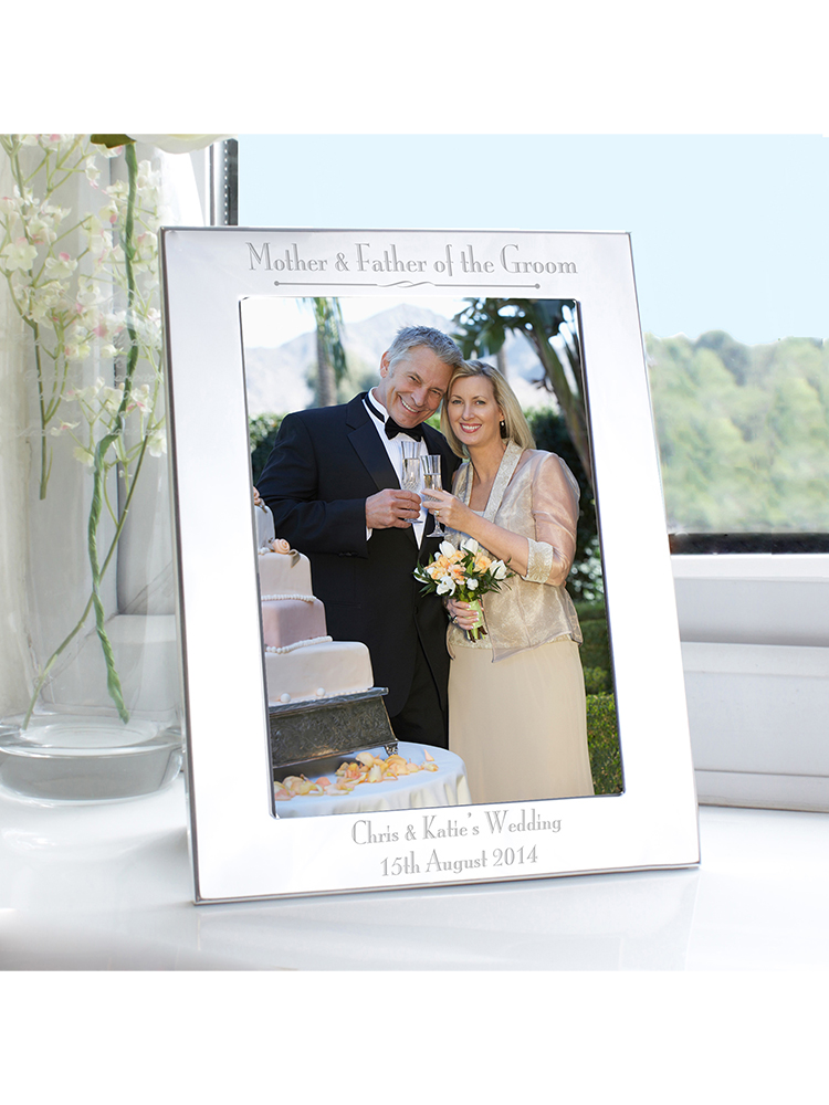 Personalised Silver 5x7 Decorative Mother & Father of the Groom Photo Frame