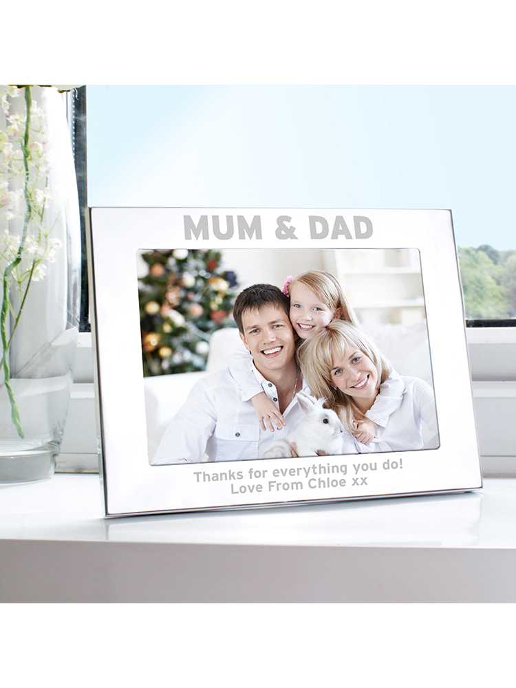 Personalised Silver 7x5 Mum & Dad Photo Frame