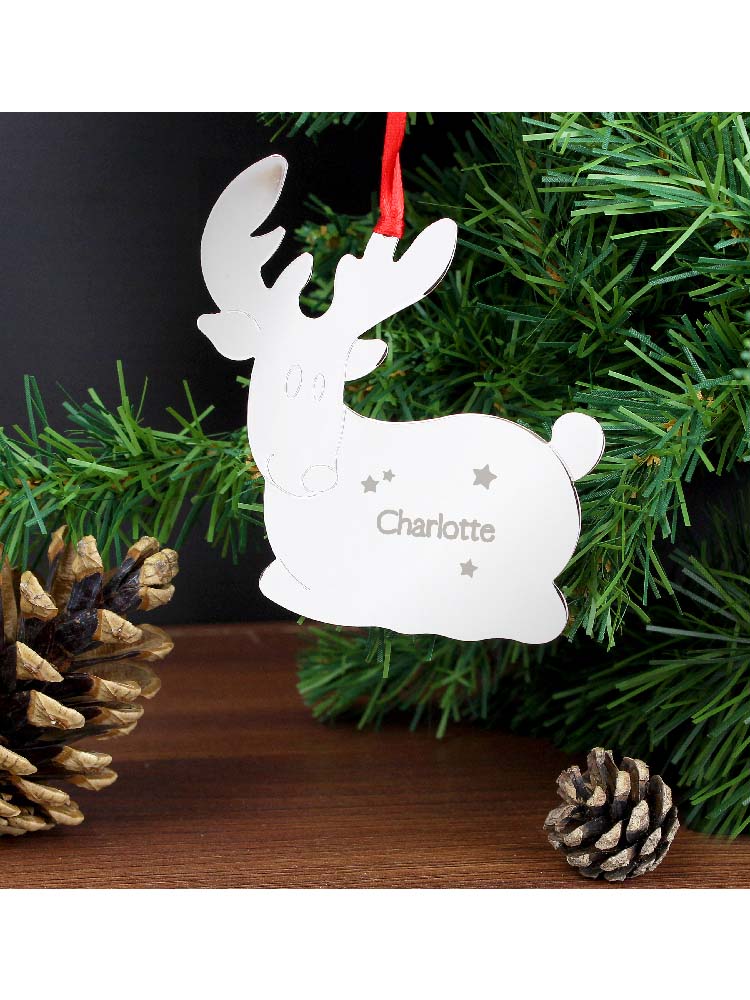 Personalised Reindeer Name Only Tree Decoration