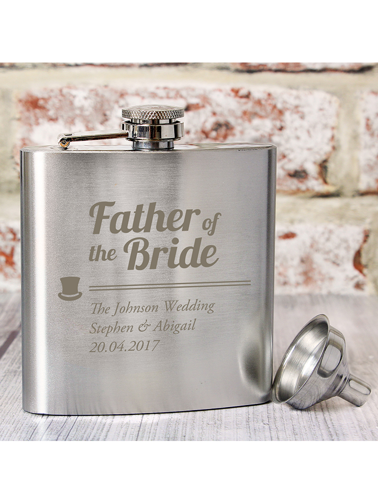 Personalised Father of the Bride Hip Flask