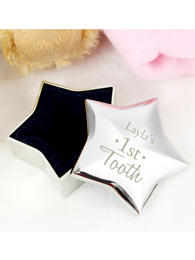 Personalised 1st Tooth Star Trinket Box