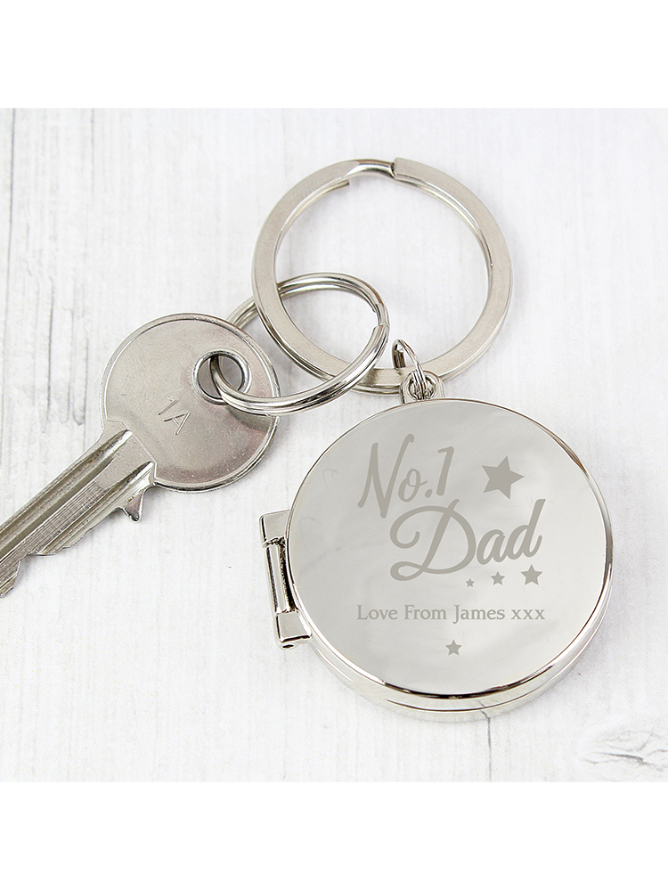 Personalised No.1 Dad Photo Keyring