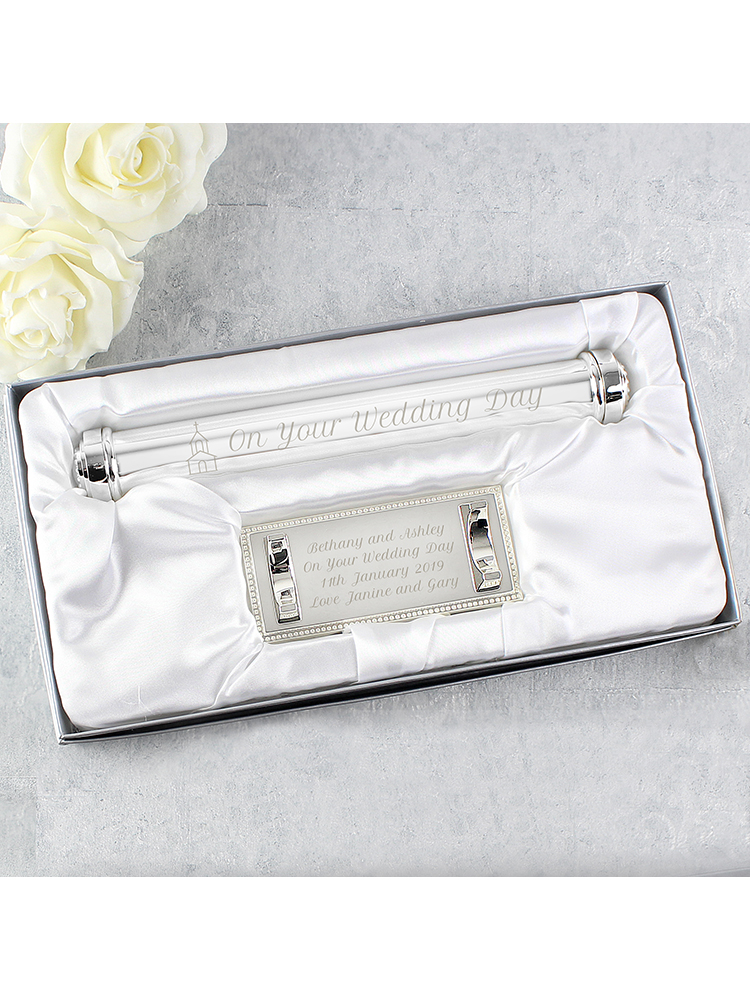 Personalised Church Silver Plated Certificate Holder