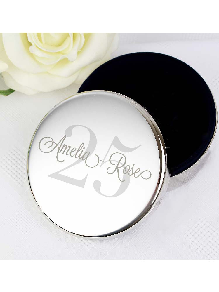 Personalised Birthday Big Age Round Trinket Box