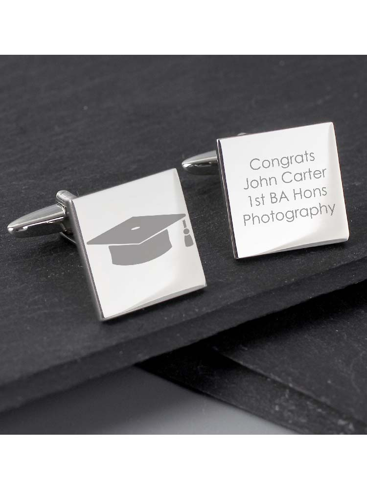 Personalised Graduation Square Cufflinks - Novelties (Parties) Direct Ltd