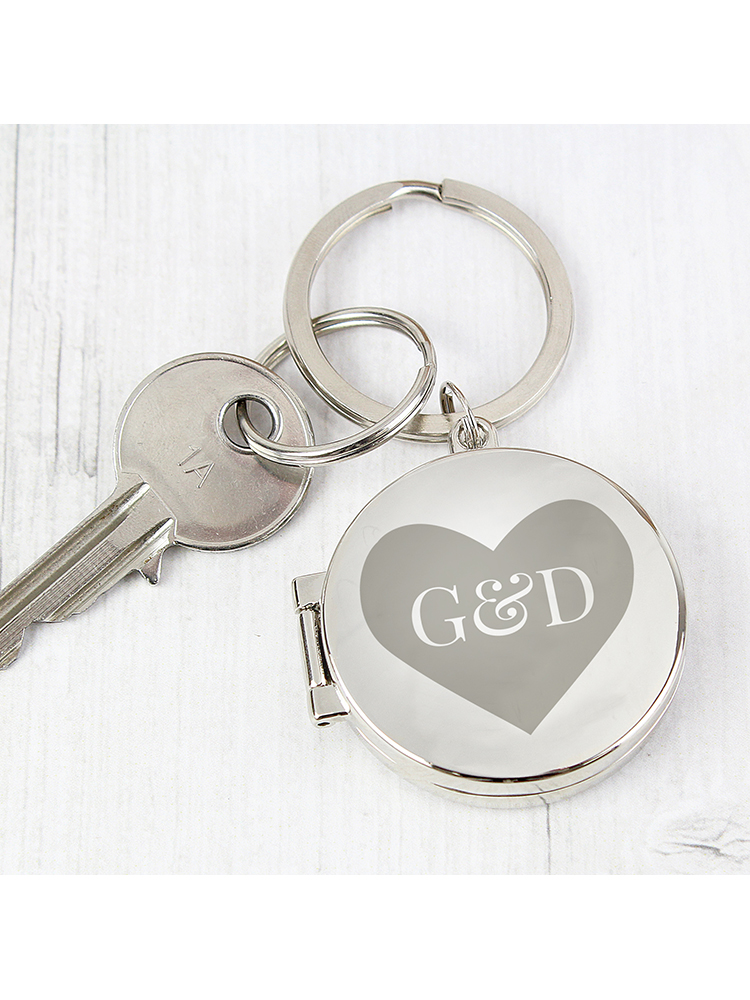 Personalised Couples Initials Photo Keyring