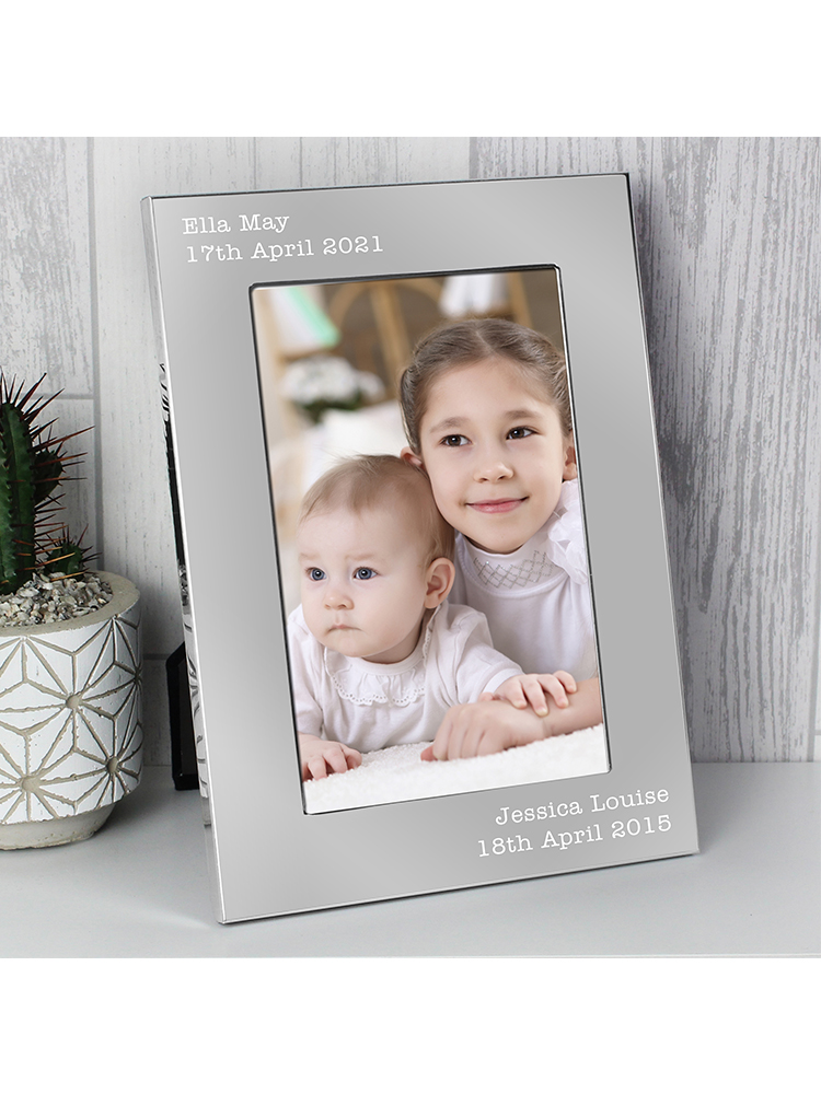 Personalised Free Text 7 x 5 Silver Photo Frame