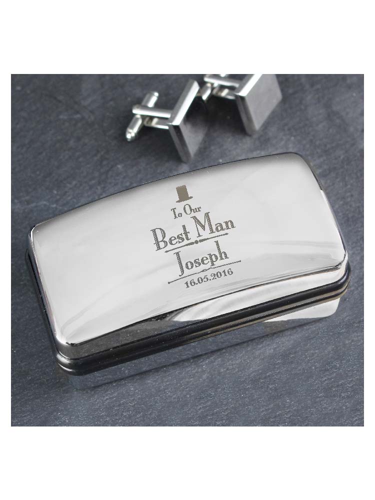 Personalised Decorative Wedding Best Man Cufflink Box