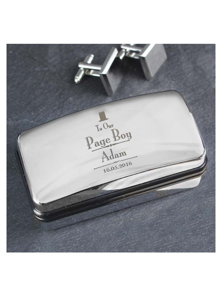 Personalised Decorative Wedding Page Boy Cufflink Box