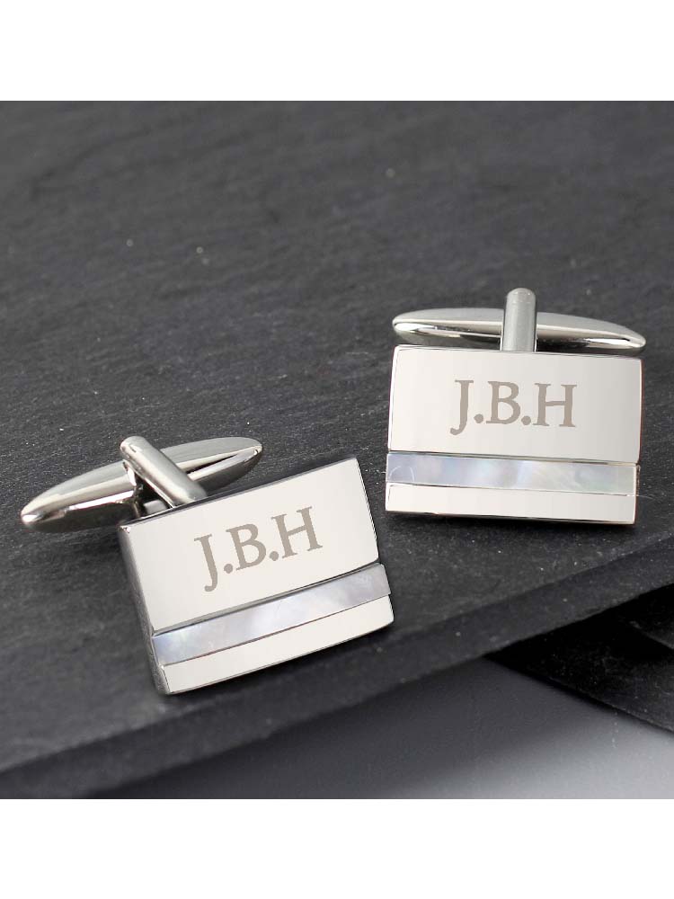 Personalised Mother of Pearl Cufflinks