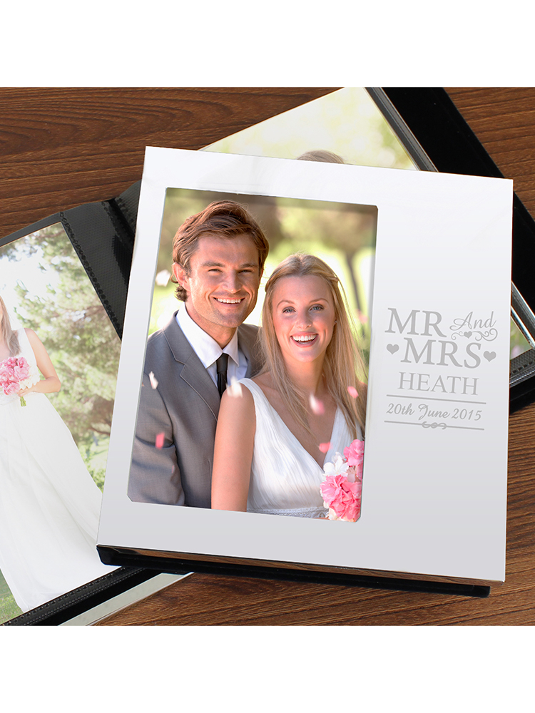 Personalised Mr & Mrs Photo Frame Album 6x4