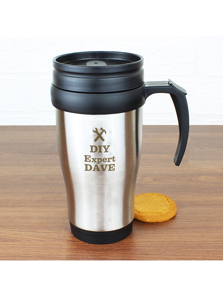 Personalised Man At Work Travel Mug