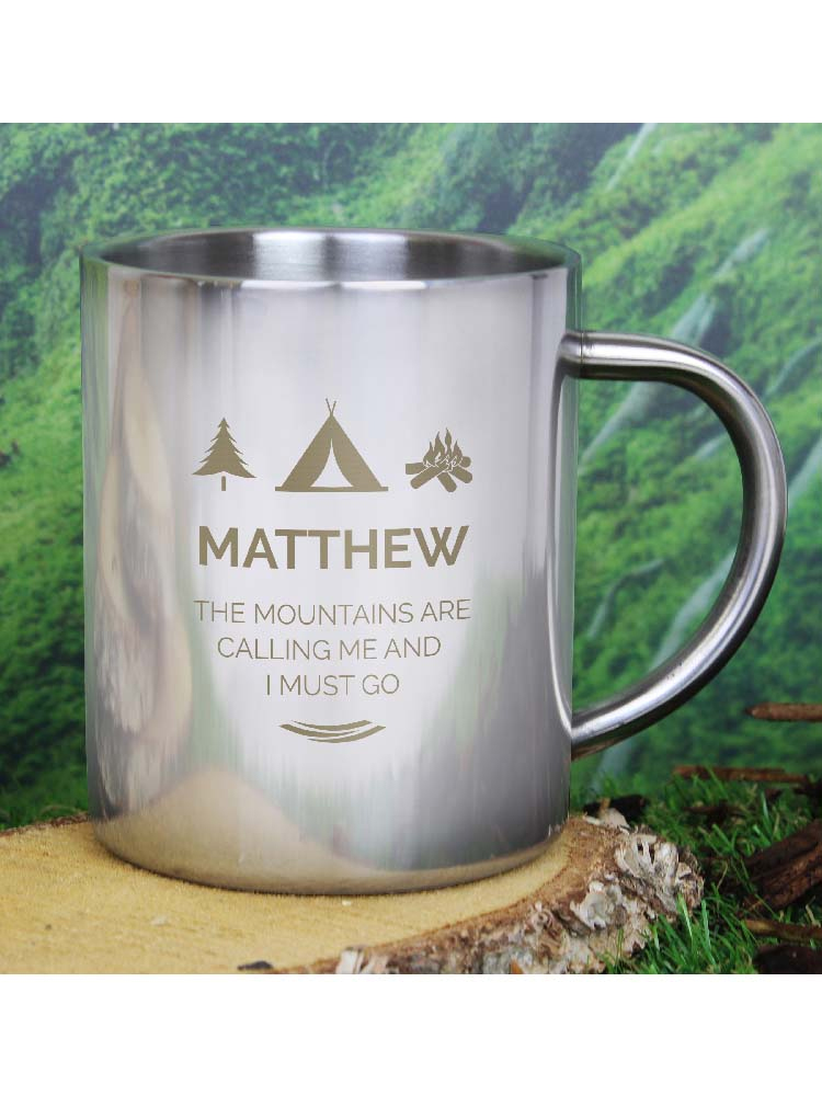 Personalised 'Wilderness Wanderer' Stainless Steel Mug