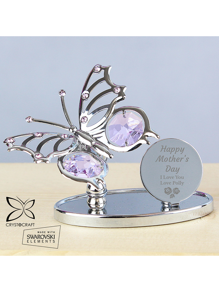 Personalised Happy Mother's Day Crystocraft Butterfly