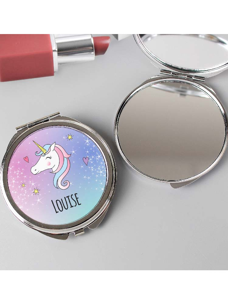 Personalised Unicorn Compact Mirror