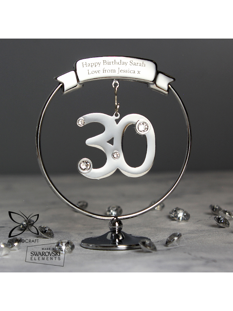 Personalised Crystocraft 30th Celebration Ornament