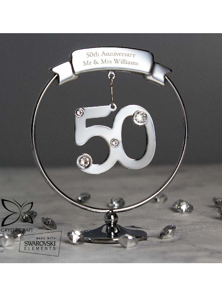 Personalised Crystocraft 50th Celebration Ornament