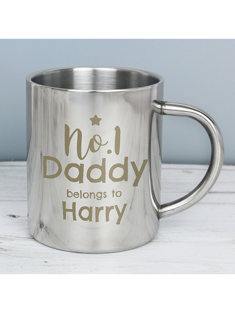 Personalised No.1 Daddy Stainless Steel Mug