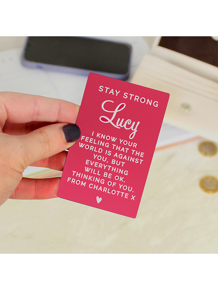 Personalised Free Text Cerise Wallet Card