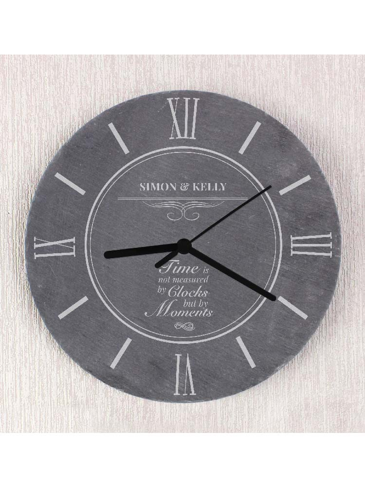 Personalised Moments Slate Clock