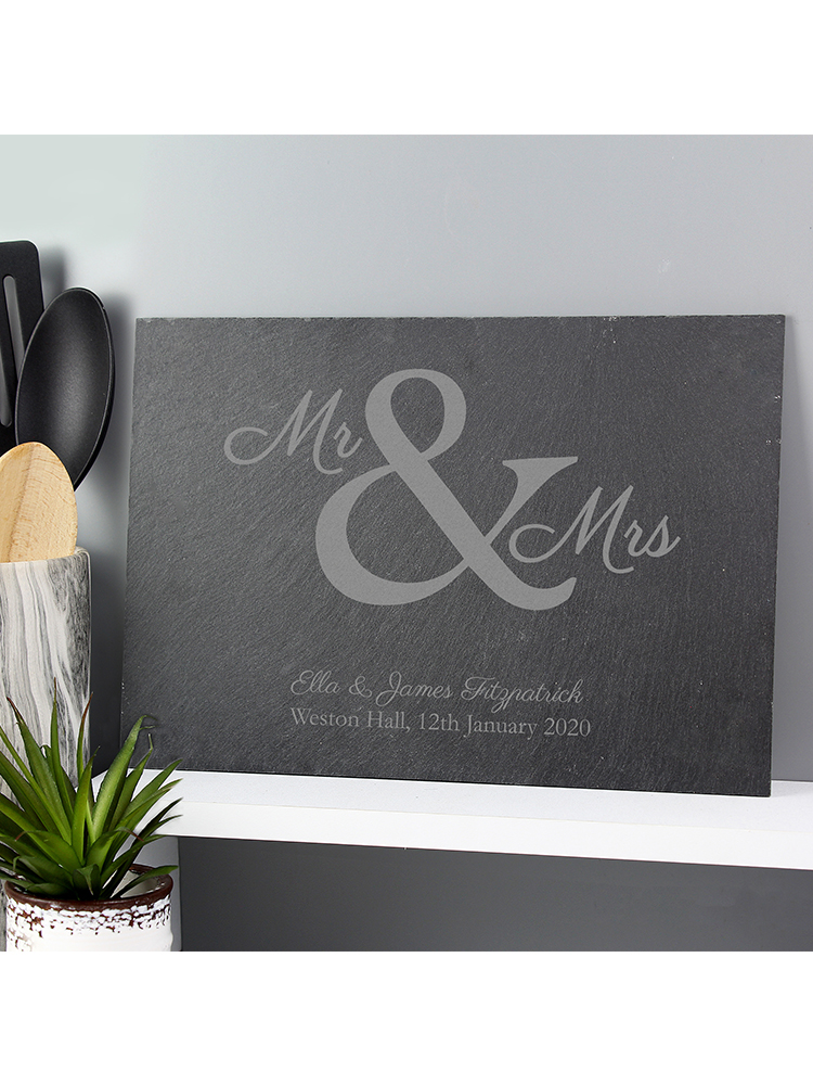 Personalised Mr & Mrs Slate Placemat