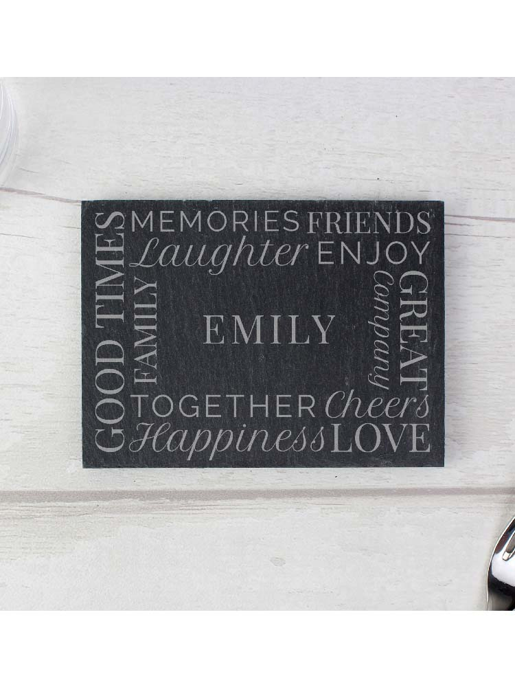 Personalised 'Together' Single Slate Coaster