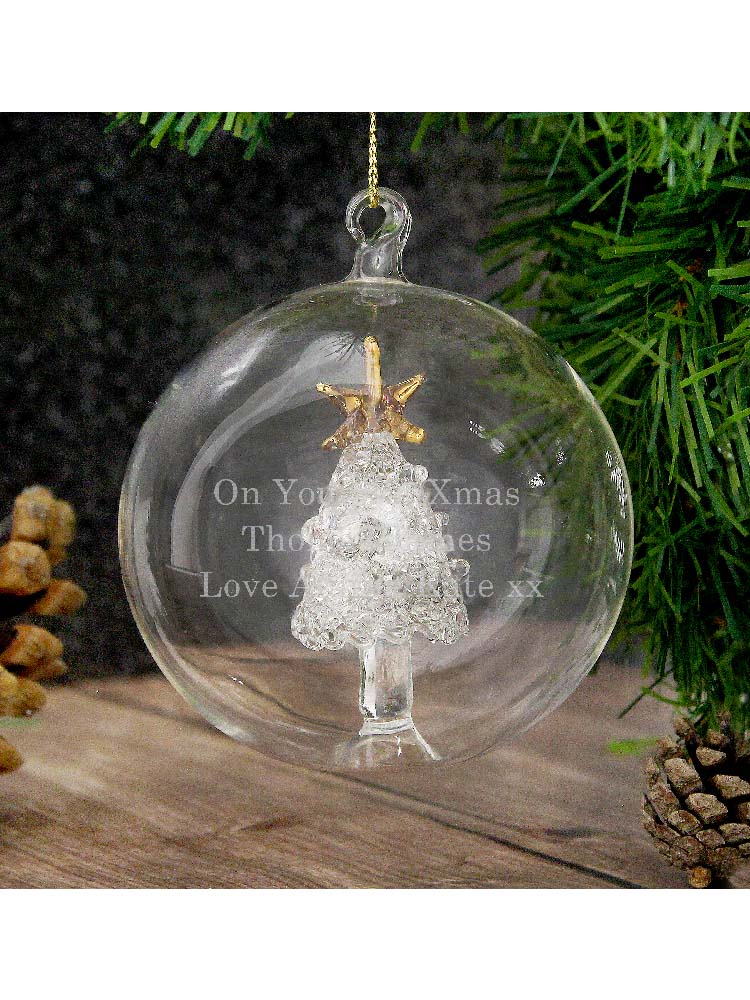 Personalised Glass Christmas Tree Bauble