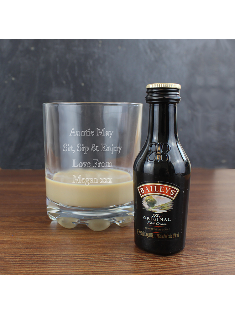 Personalised Tumbler & Baileys Miniature Set