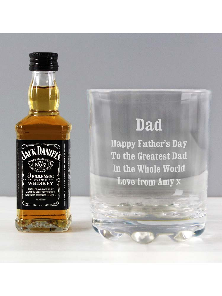 Personalised Tumbler and Whiskey Miniature Set