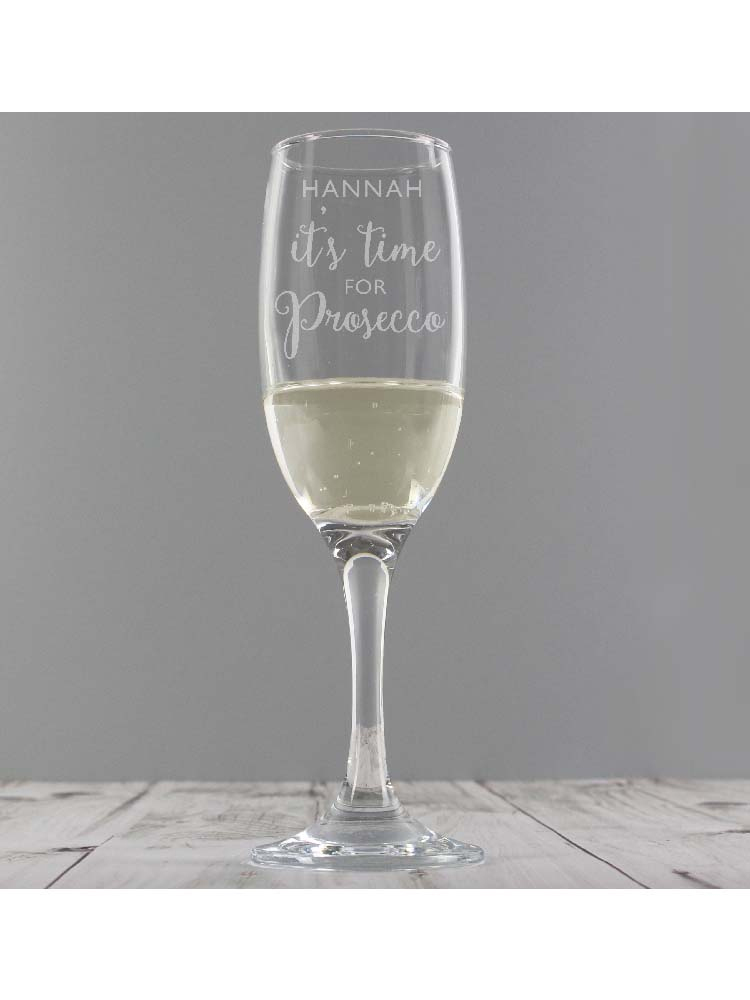 Personalised 'It's Time for Prosecco' Flute