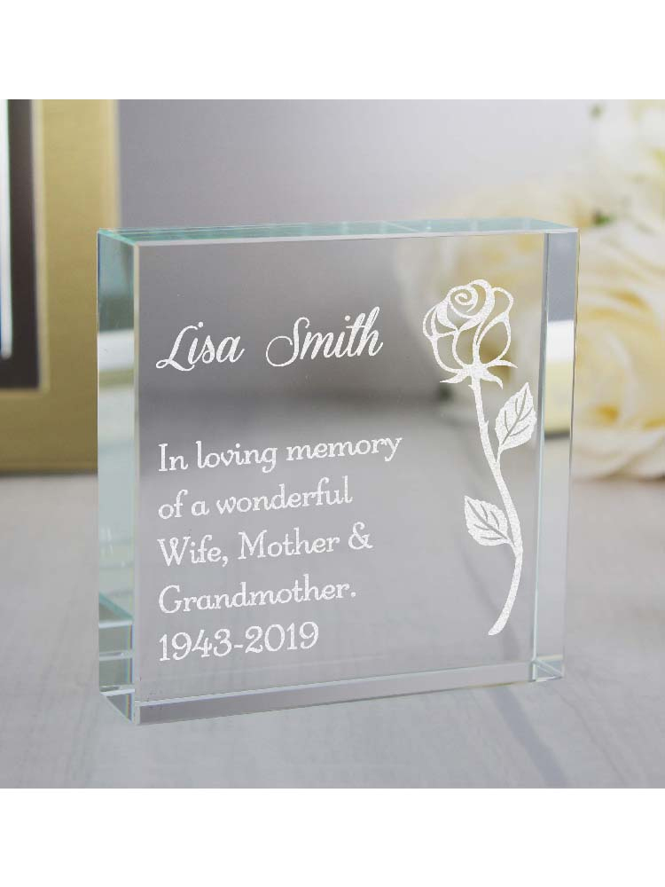 Personalised Rose Large Crystal Token