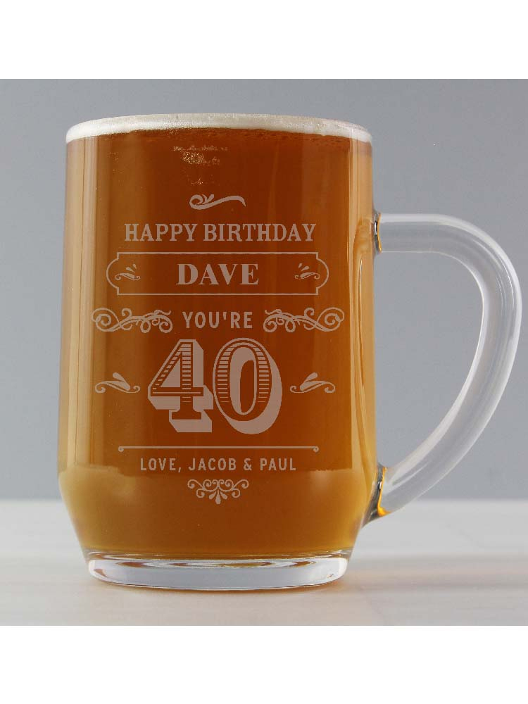 Personalised Birthday Vintage Typography Tankard