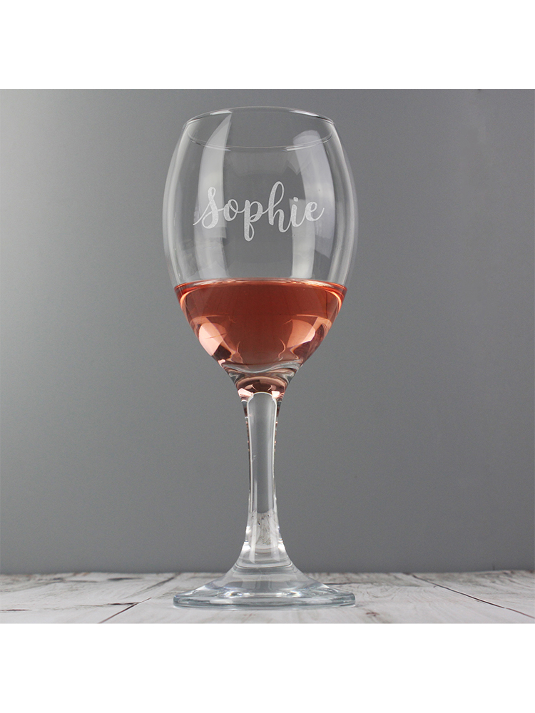 Personalised Name Only Engraved Wine Glass
