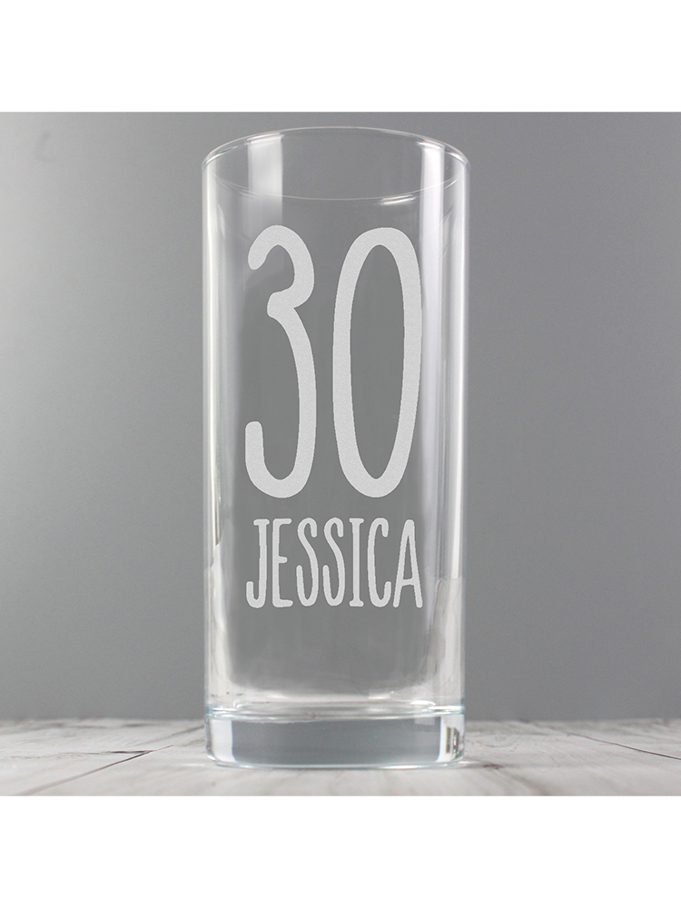 Personalised Big Age Hi-Ball Glass