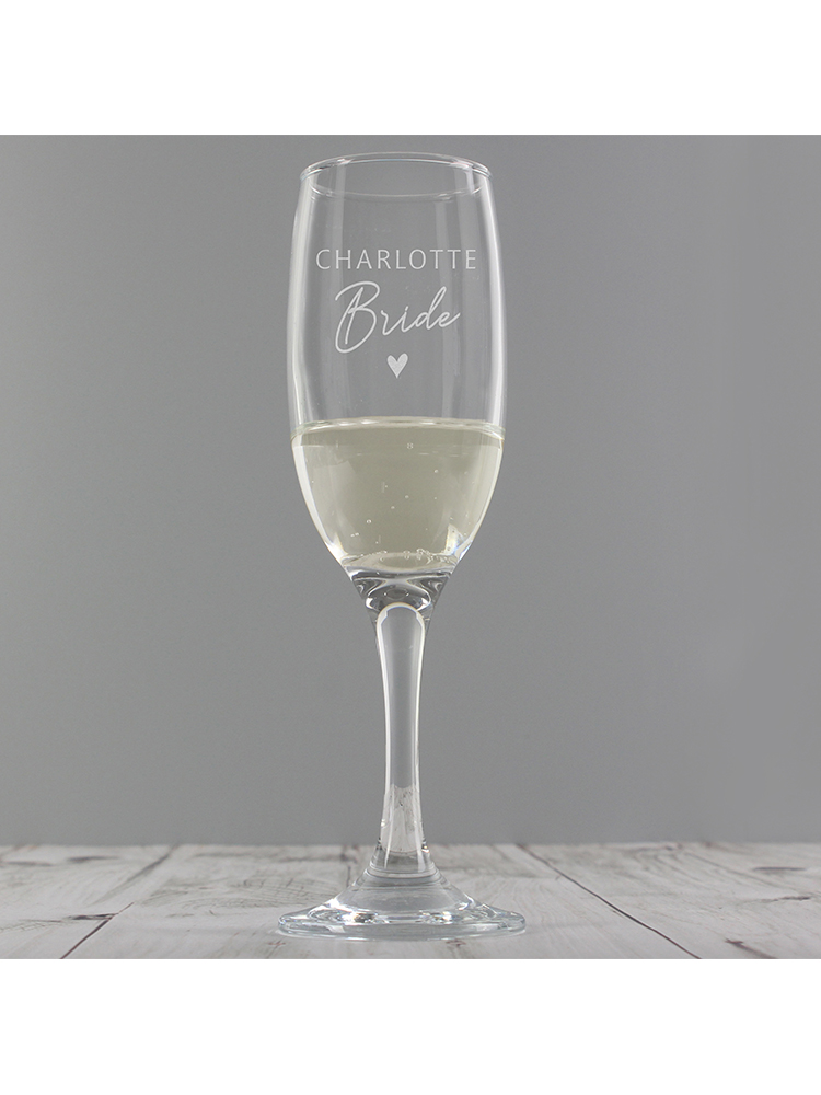 Personalised Bride Flute Glass