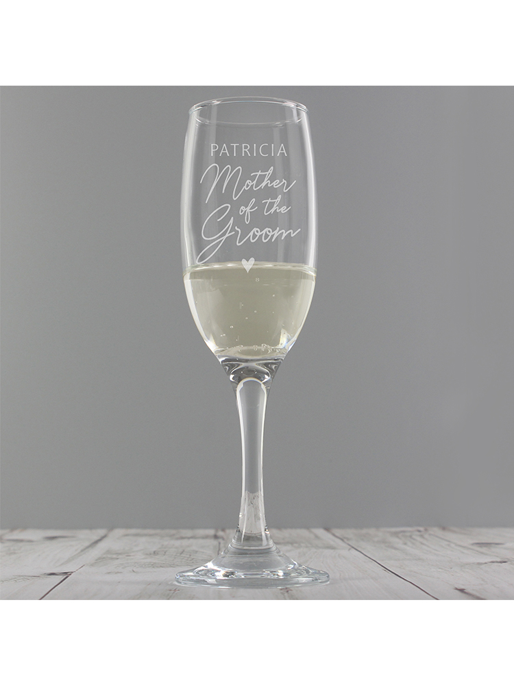 Personalised Mother of the Groom Flute Glass