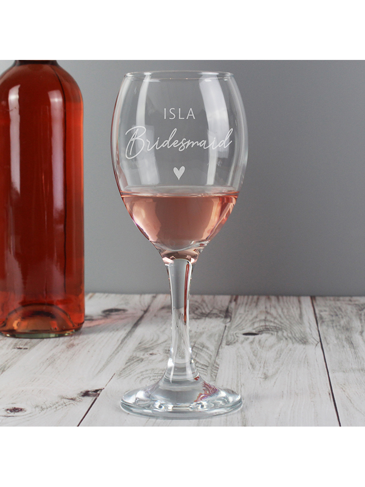 Personalised Bridesmaid Wine Glass