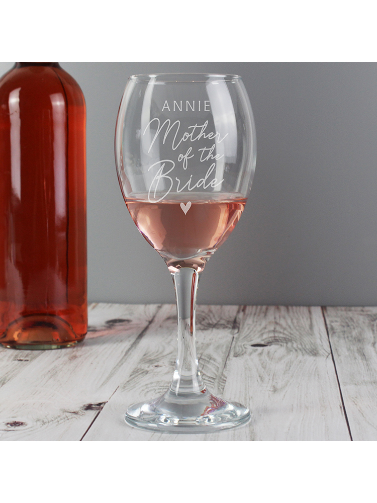 Personalised Mother of the Bride Wine Glass